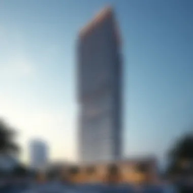 Stunning view of Al Aneeqa Tower showcasing its modern architectural design