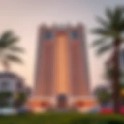 Stunning view of Burj Al Nahda's facade showcasing modern architectural design