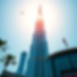 Stunning view of Burj Khalifa against a clear blue sky
