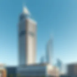 Stunning view of the Merano Tower against a clear blue sky