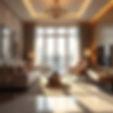 Luxurious interior design in apartments at شرفة باي